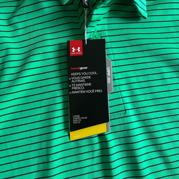 Under Armour Men's Size small HeatGear UPF 30 Polo Shirt Green - Picture 3 of 8